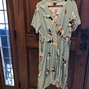 Torrid Blue Floral Midi Dress